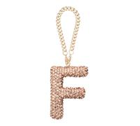 sourcing map Bling Car Letter Charm, Initial F Letter Interior Car Rear View Mirror Decoration Hanging Crystal Ornaments for Women Bags Water Cup DIY Craft, Champagne