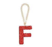 sourcing map Bling Car Letter Charm, Initial F Letter Interior Car Rear View Mirror Decoration Hanging Crystal Ornaments for Women Bags Water Cup DIY Craft, Red