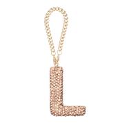 sourcing map Bling Car Letter Charm, Initial L Letter Interior Car Rear View Mirror Decoration Hanging Crystal Ornaments for Women Bags Water Cup DIY Craft, Champagne