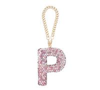 sourcing map Bling Car Letter Charm, Initial P Letter Interior Car Rear View Mirror Decoration Hanging Crystal Ornaments for Women Bags Water Cup DIY Craft, Pink
