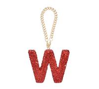 sourcing map Bling Car Letter Charm, Initial W Letter Interior Car Rear View Mirror Decoration Hanging Crystal Ornaments for Women Bags Water Cup DIY Craft, Red