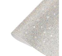 sourcing map Bling Crystal Rhinestone Sheet Self-Adhesive Rhinestone Diamond Gems Sticker 9.44 x 7.87 Inch DIY Car Decoration Sticker for DIY Car Phone Clothing, DIY Craft Colorful,White
