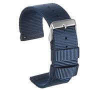 sourcing map Blue Nylon Watch Band 18mm Width Durable Nylon Strap for Men, Universal Replacement Canvas Watchband