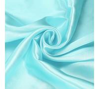 sourcing map Blue Satin Fabric by The Yard, 2 Yards 60" Wide Silky Satin Fabric Solid Satin Cloth Fabric for Bridal Dress Wedding Decorations Crafts Sewing