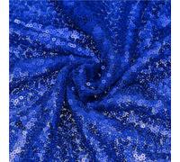 sourcing map Blue Sequin Fabric, by the Yard, 1 Yard Length 4.3ft Wide Sequin Velvet Fabric Shiny Sparkly Cloth for DIY Sewing, Dress, Backdrop, Tablecloth, Table Runner
