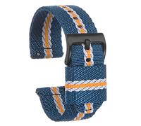 sourcing map Blue Yellow Nylon Striped Watchband 22mm Width Premium Nylon Strap for Men, Soft Comfortable Replacement Canvas Watch Band