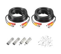 sourcing map BNC Video Power Cable,10m/33ft All-in-One Security Camera Wire Cord DC Extension Wire for CCTV Security DVR Camera System Installation Plug & Play Cord,2 Set Black