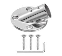 sourcing map Boat Hand Railing Fittings 1" Round Base 30 Degree Tube Base with L Shape Hex Wrench and Screws For Boat Marine Yachts, Silver Tone
