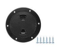 sourcing map Boat Hatch, 4" Round Non Slip Plate Inspection Deck Access Hatch & Lid, Detachable Cover with Screws for Marine Boat Yacht Ships, Black