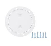 sourcing map Boat Hatch, 4" Round Non Slip Plate Inspection Deck Access Hatch & Lid, Detachable Cover with Screws for Marine Boat Yacht Ships, White