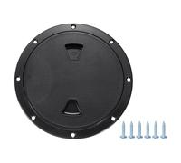 sourcing map Boat Hatch, 8" Round Non Slip Plate Inspection Deck Access Hatch & Lid, Detachable Cover with Screws for Marine Boat Yacht Ships, Black