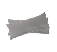 sourcing map Bolster Pillowcase Soft 1800 Series Microfiber 90 Gsm Ployester, Set of 2 Long Pillow Covers for Body Pillows 4ft, 4.5ft, 5ft, 6ft Grey 50 x 120cm/ 4ft.