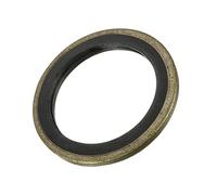 sourcing map Bonded Sealing Washers M20 27.5x20x2mm Carbon Steel Nitrile Rubber Gasket, Pack of 5