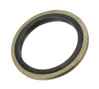 sourcing map Bonded Sealing Washers M22 29.5x22x2mm Carbon Steel Nitrile Rubber Gasket, Pack of 10