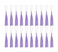 sourcing map Bookmark Tassels - 20Pcs 13cm/5" Silky Soft Mini Tassel with Loops for Keychain Graduation Handmade DIY Craft Accessory, Light Purple