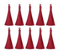 sourcing map Bookmark Tassels - 20Pcs 3.66" Silky Soft Mini Tassel with Loops for Keychain Graduation Handmade DIY Craft Accessory, Wine Red