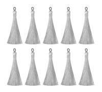 sourcing map Bookmark Tassels - 20Pcs 3.66" Silky Soft Mini Tassel with Loops for Keychain Graduation Handmade DIY Craft Accessory, Grey
