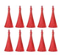 sourcing map Bookmark Tassels - 20Pcs 3.66" Silky Soft Mini Tassel with Loops for Keychain Graduation Handmade DIY Craft Accessory, Red