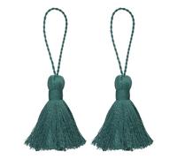 sourcing map Bookmark Tassels - 2Pcs 13.5cm/5.31" Soft Mini Tassel with Cord Loop for Keychain Bag Pendants Handmade DIY Crafts Accessory, Dark Green