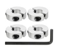 sourcing map Bore 12 mm Double Split Shaft Collar 30 mm OD 10 mm Thickness Aluminum Alloy Locking Collar Clamp Style with Set Screw & Hex Wrench for Machine Tools Industry (Silver, Pack of 4)