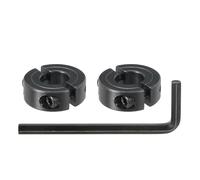sourcing map Bore 13 mm Double Split Shaft Collar 30 mm OD 11 mm Thickness Carbon Steel Locking Collar Clamp Style with Set Screw & Hex Wrench for Machine Tools Industry (Black, Pack of 2)
