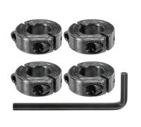 sourcing map Bore 20 mm Double Split Shaft Collar 40 mm OD 15 mm Thickness Carbon Steel Locking Collar Clamp Style with Set Screw & Hex Wrench for Machine Tools Industry (Black, Pack of 4)