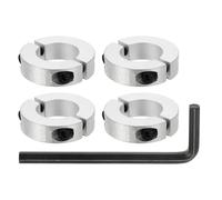 sourcing map Bore 25 mm Double Split Shaft Collar 45 mm OD 12 mm Thickness Aluminum Alloy Locking Collar Clamp Style with Set Screw & Hex Wrench for Machine Tools Industry (Silver, Pack of 4)