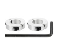 sourcing map Bore 30 mm Double Split Shaft Collar 55 mm OD 15 mm Thickness Aluminum Alloy Locking Collar Clamp Style with Set Screw & Hex Wrench for Machine Tools Industry (Silver, Pack of 2)