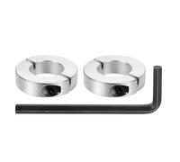 sourcing map Bore 32 mm Double Split Shaft Collar 60 mm OD 15 mm Thickness Aluminum Alloy Locking Collar Clamp Style with Set Screw & Hex Wrench for Machine Tools Industry (Silver, Pack of 2)