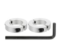 sourcing map Bore 35 mm Double Split Shaft Collar 60 mm OD 15 mm Thickness Aluminum Alloy Locking Collar Clamp Style with Set Screw & Hex Wrench for Machine Tools Industry (Silver, Pack of 2)