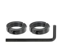 sourcing map Bore 40 mm Double Split Shaft Collar 60 mm OD 15 mm Thickness Carbon Steel Locking Collar Clamp Style with Set Screw & Hex Wrench for Machine Tools Industry (Black, Pack of 2)