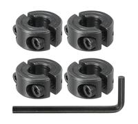 sourcing map Bore 8 mm Double Split Shaft Collar 18 mm OD 9 mm Thickness Carbon Steel Locking Collar Clamp Style with Set Screw & Hex Wrench for Machine Tools Industry (Black, Pack of 4)