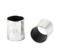 sourcing map Bore Silver Tone Plain Sleeve Bearing, 2 Piece, 20mm x 17mm x 15mm
