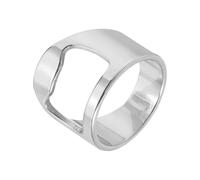 sourcing map Bottle Opener Rings, Titanium Steel Ring Bottle Cap Opener Creative Finger Thumb Beer Opening Tool for Men Women Party Bar Present Decor Supplies Bartender Tools, Size 10, Silver