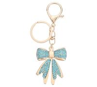 sourcing map Bow Keychain Keychains, Pendant Key Chain Keyring Holder Car Bags Charm Accessory, Purse Handbag Backpack Bling Rhinestones for Women, Lake Blue