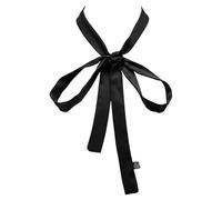 sourcing map Bow Tie for Women/Girls, Satin Ribbon Girls Self-tie Bowtie Ribbon Neck Scarf for Uniform, Wedding, Party, Cosplay, Women's Accessory (63 Inch x 1 Inch, Black)