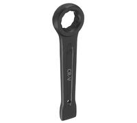 sourcing map Box End Striking Ring Wrench 24mm Metric CR-V Steel 12-Point Flat Strike Wrench Baking Paint Single Head Spanner Hand Tool for Mechanical Automotive Repair