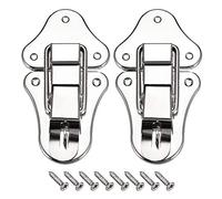 sourcing map Box Latch, 95mm x 52mm Metal Suitcase Chest Hasp Catch w Screws 2 Sets