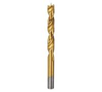 sourcing map Brad Point Drill Bit 10mm(25/64") Dia Straight Round Shank Drill Metric Brad Point Spiral Twist Drill Bits for Carpenter Woodworking Plastic Rubber, Golden