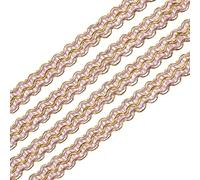 sourcing map Braid Gimp Trim 3/8" x 13 Yards Polyester Upholstery Trim Decorative Woven Fabric Ribbon Trim for DIY Craft Sewing Accessories Costume Home Decoration, Pink