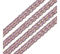 sourcing map Braid Gimp Trim 3/8" x 13 Yards Polyester Upholstery Trim Decorative Woven Fabric Ribbon Trim for DIY Craft Sewing Accessories Costume Home Decoration, Purple Gold