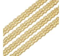 sourcing map Braid Gimp Trim 3/8" x 13 Yards Polyester Upholstery Trim Decorative Woven Fabric Ribbon Trim for DIY Craft Sewing Accessories Costume Home Decoration, Golden Yellow