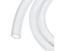 sourcing map Braided Clear PVC Vinyl Tubing 1/2" ID 5/8" OD PVC Tube High Pressure Water Hose 10ft for Industrial Tubing, Pump, 12.7mm x 16mm