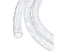 sourcing map Braided Clear PVC Vinyl Tubing 1/2" ID PVC Tube High Pressure Water Hose 50ft for Industrial Tubing, Pump, 12.7mm x 18mm