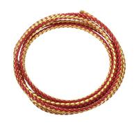 sourcing map Braided Leather Cords, Round Leather Strap, Soft Jewelry Leather Rope for Jewelry Making, Tie Making, Necklaces (3mm, 1 Yard, Red/Gold)