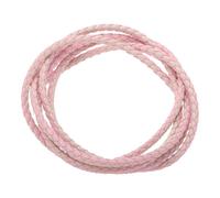 sourcing map Braided Leather Cords, Round Leather Strap, Soft Jewelry Leather Rope for Jewelry Making, Tie Making, Necklaces (3mm, 1 Yard, Pink/White)