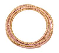 sourcing map Braided Leather Cords, Round Leather Strap, Soft Jewelry Leather Rope for Jewelry Making, Tie Making, Necklaces (3mm, 2 Yards, Pink/Gold)