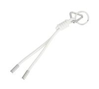 sourcing map Braided Leather Rope Keychain Ropes Bag Charm Car Key Open Chain Ring with Triangle Ring Charm & Braided Diamond Knot Long Leather Strap Tassel for Bags Pants, White