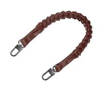 sourcing map Braided Purse Strap, 1Pc 44.7cm/17.6" Brown PU Leather Replacement Handle, Short Handbag Strap Top Braided Handle with Black Buckles for Underarm Bags, Handbags, Bucket Bags