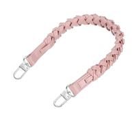 sourcing map Braided Purse Strap, 1Pc 44.7cm/17.6" Pink PU Leather Replacement Handle, Short Handbag Strap Top Braided Handle with Silver Buckles for Underarm Bags, Handbags, Bucket Bags